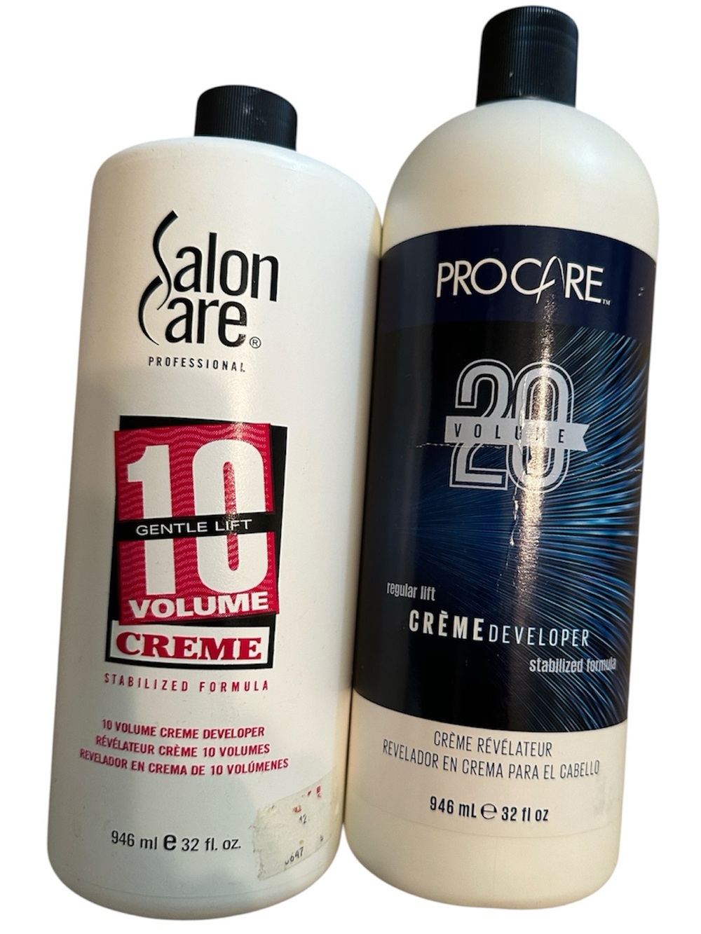 2-Bottle bundle-1- 20 volume Procare creme Developer and 1-10 volume salon care